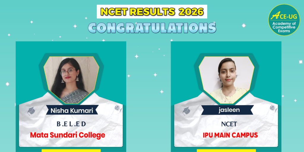 Ace-UG ncet result 2026 Nisha Kumari, Jasleen