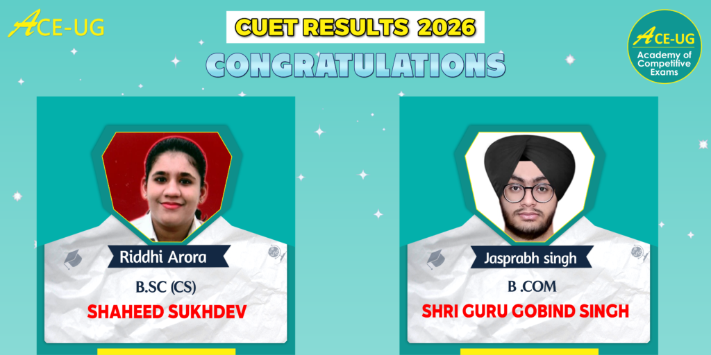 Ace-UG ncet result 2026 Riddhi Arora, Jasprabh Singh